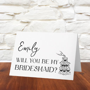 Elegant, Minimalist, Timeless Bridesmaid Proposal Card
