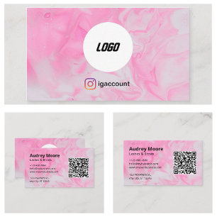 Elegant Minimalist Trendy Pink Modern Beauty Salon Business Card
