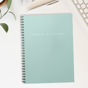 Elegant Minimalist Turquoise Monogram Notebook