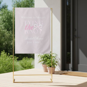 Elegant Minimalist Tying the Knot Bridal Shower Tapestry