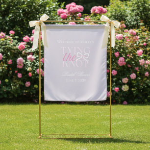 Elegant Minimalist Tying the Knot Bridal Shower Tapestry