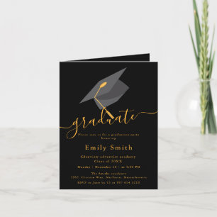 Elegant minimalist typography graduation party invitation
