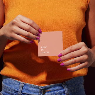 Elegant Minimalist Typography Simple Orange Square Business Card