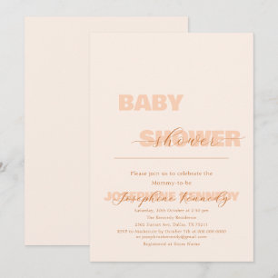 Elegant Minimalist Warm Gender Neutral Baby Shower Invitation