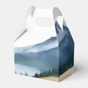 Elegant Minimalist Watercolor Mountain Wedding  Favour Box