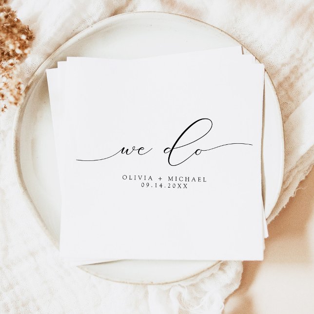 Elegant Minimalist We Do Wedding Napkin (Creator Uploaded)