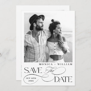 Elegant Minimalist Wedding 2 Photo QR code Save The Date
