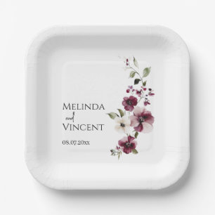 Elegant Minimalist Wedding Anniversery Paper Plate