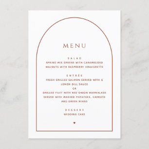 Elegant Minimalist Wedding   Arch Reception Dinner Menu