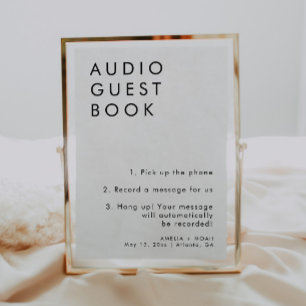 Elegant Minimalist Wedding Audio Guestbook Sign Invitation
