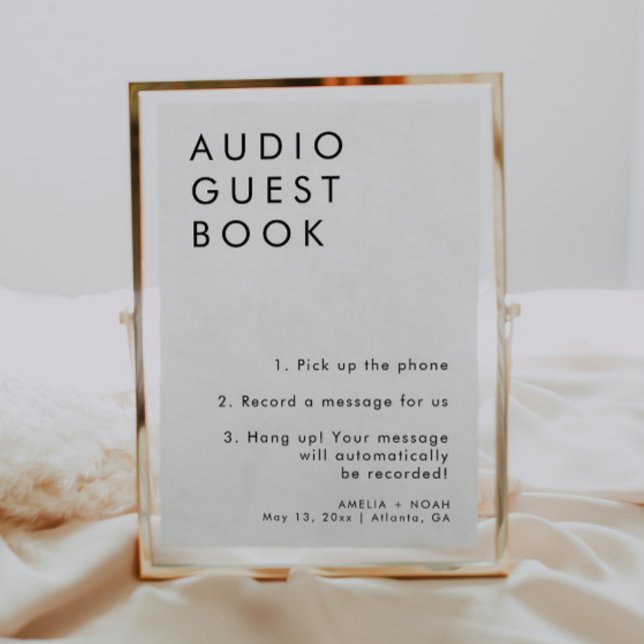 Elegant Minimalist Wedding Audio Guestbook Sign Invitation (Creator Uploaded)