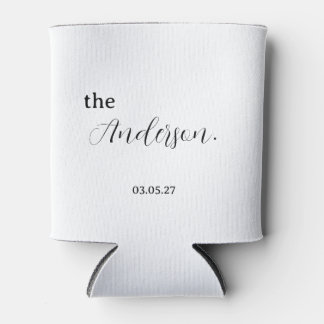 Elegant Minimalist Wedding Can Cooler Souvenir