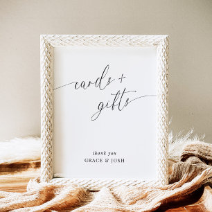Elegant Minimalist Wedding Cards and Gifts Sign