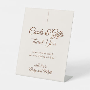 Elegant Minimalist Wedding Cards & Gifts Pedestal Sign