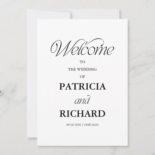 Elegant Minimalist Wedding Ceremony Program Invitation (Front)