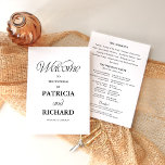 Elegant Minimalist Wedding Ceremony Program Invitation<br><div class="desc">Guide your guests through every moment of your special day with this elegant and modern wedding order of service. Featuring a clean, minimalist layout and sophisticated typography, this ceremony program is designed to complement any wedding theme—from high-end urban weddings to intimate garden ceremonies. This double-sided design offers a seamless way...</div>