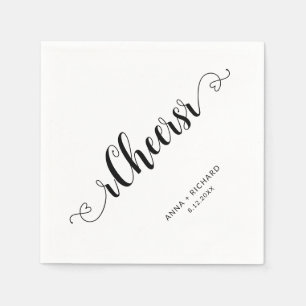 Elegant Minimalist Wedding Cheers Personalised Napkin