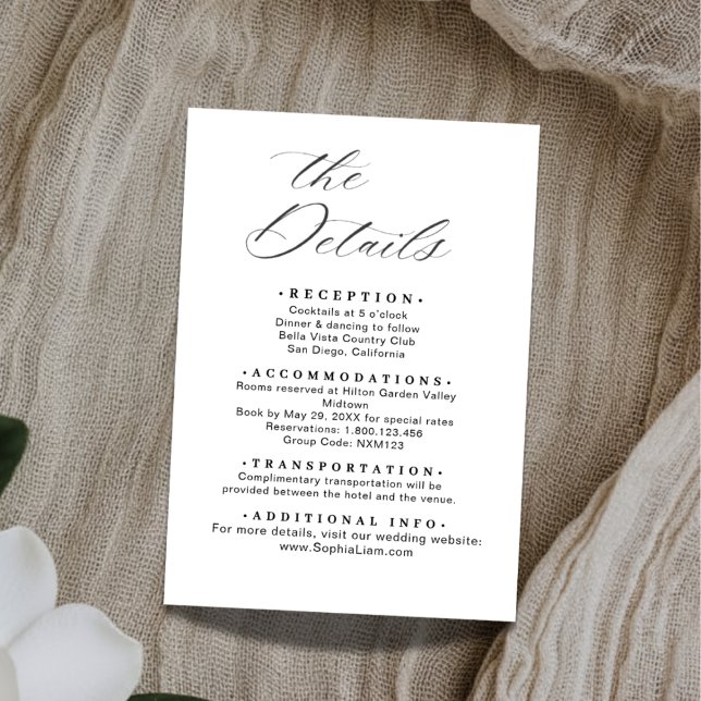 Elegant Minimalist Wedding Details Card Template (Creator Uploaded)