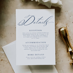 Elegant Minimalist Wedding Details Enclosure Card