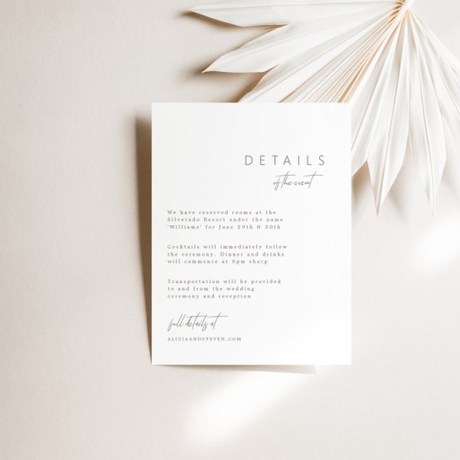 Elegant Minimalist Wedding Details Enclosure Card (Creator Uploaded)
