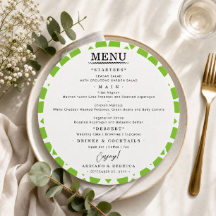 Elegant Minimalist Wedding Dinner Menu