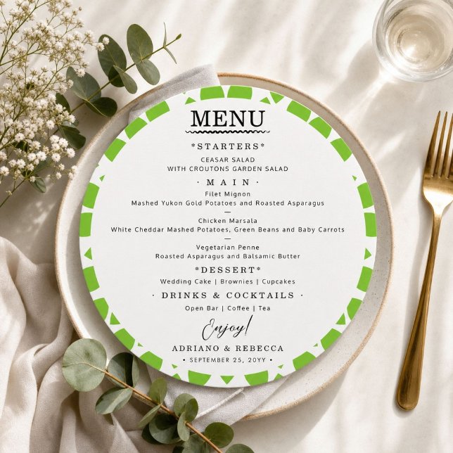 Elegant Minimalist Wedding Dinner Menu  (Creator Uploaded)