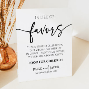 Elegant Minimalist Wedding In Lieu Of Favours Pedestal Sign