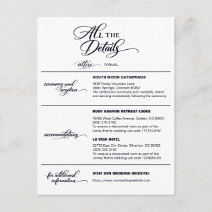 Elegant Minimalist Wedding Information Enclosure Card