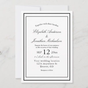 Elegant Minimalist Wedding Invitation