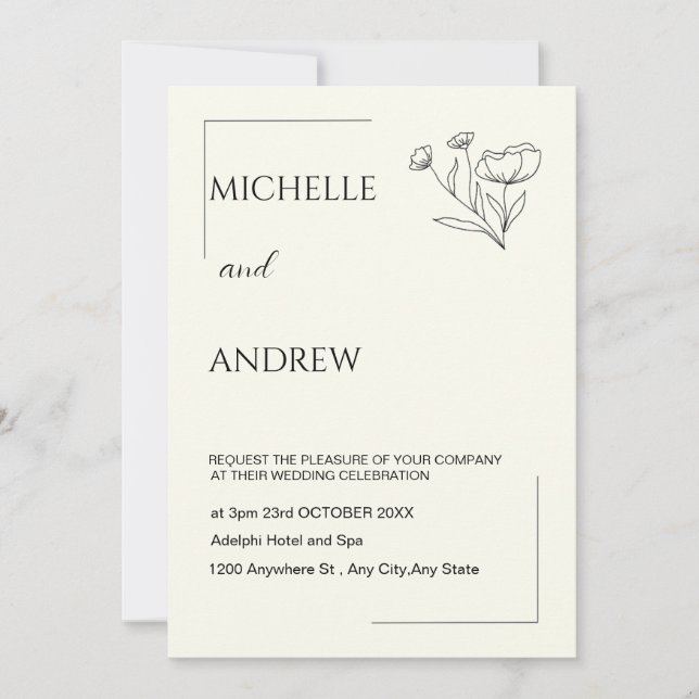 Elegant Minimalist Wedding Invitation (Front)