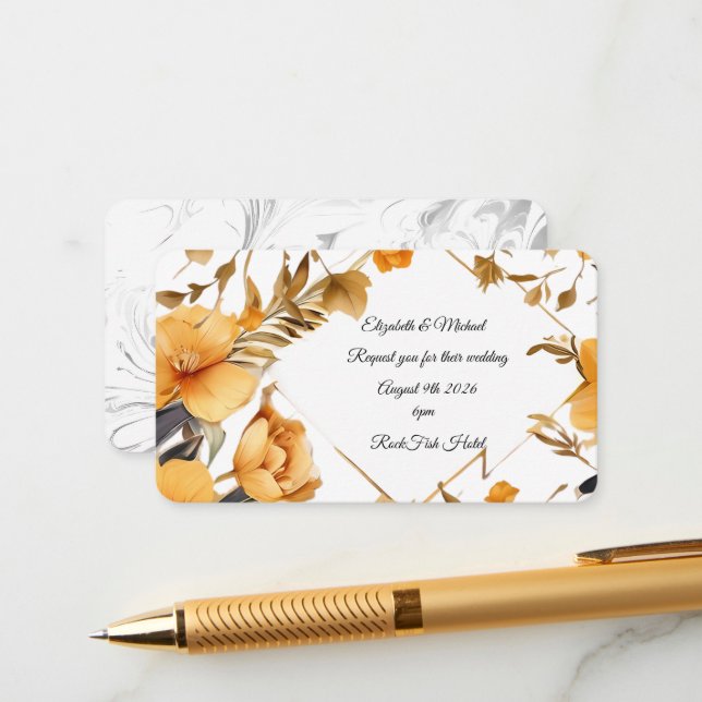 Elegant Minimalist Wedding Invitation (Front/Back In Situ)