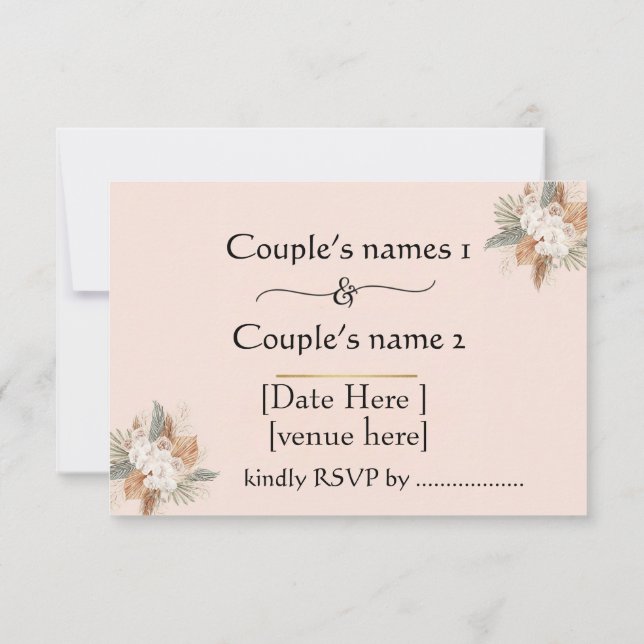 Elegant Minimalist Wedding Invitation  (Back)