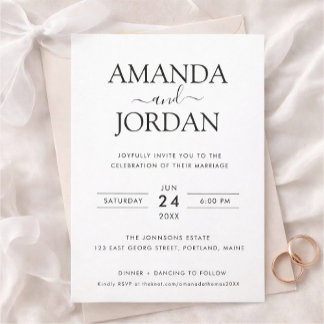 Elegant Minimalist Wedding Invitation