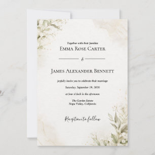 Elegant Minimalist Wedding Invitation
