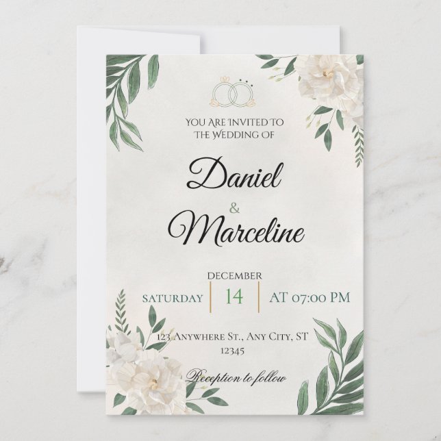 Elegant Minimalist Wedding Invitation (Front)