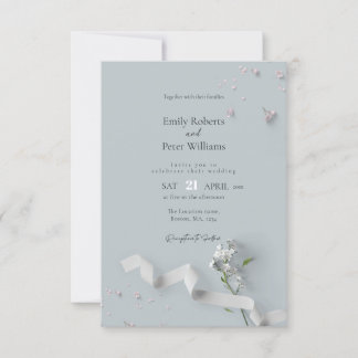 Elegant minimalist wedding invitation