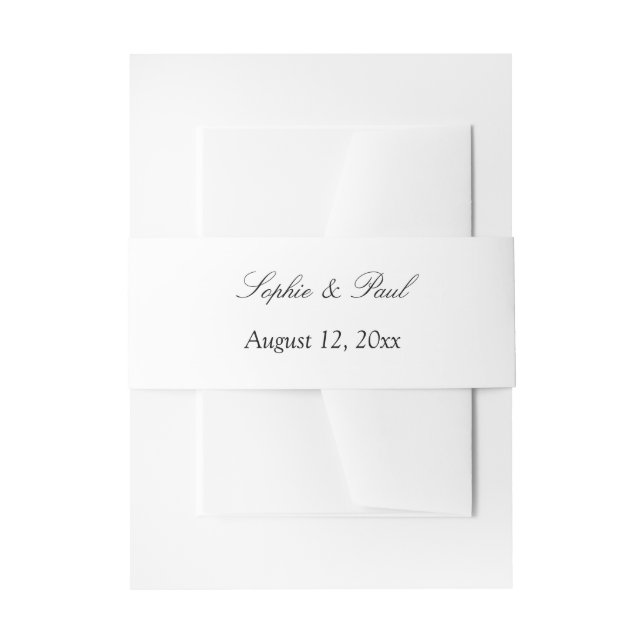 Elegant Minimalist Wedding Invitation Belly Band (Front Example)