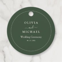 Elegant Minimalist Wedding Invitation Dark Green 