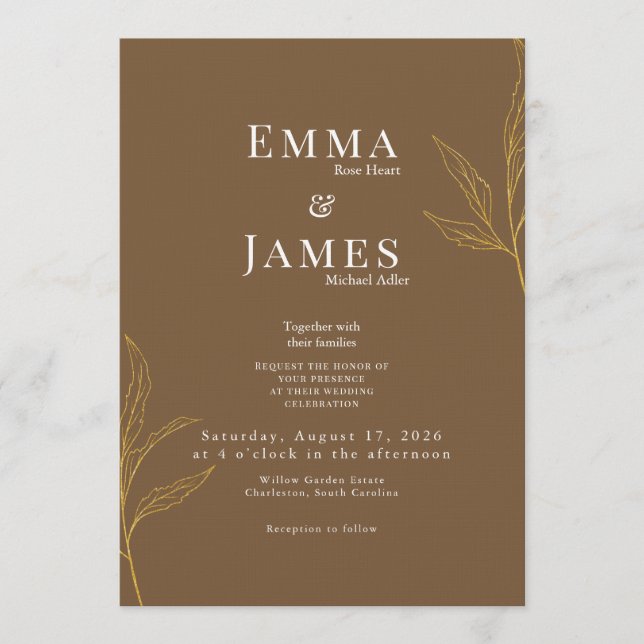 Elegant Minimalist Wedding Invitation | Modern (Front)