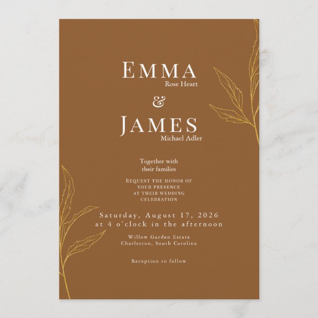 Elegant Minimalist Wedding Invitation | Modern (Front)
