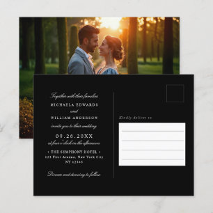 Elegant Minimalist Wedding Invitation Postcard