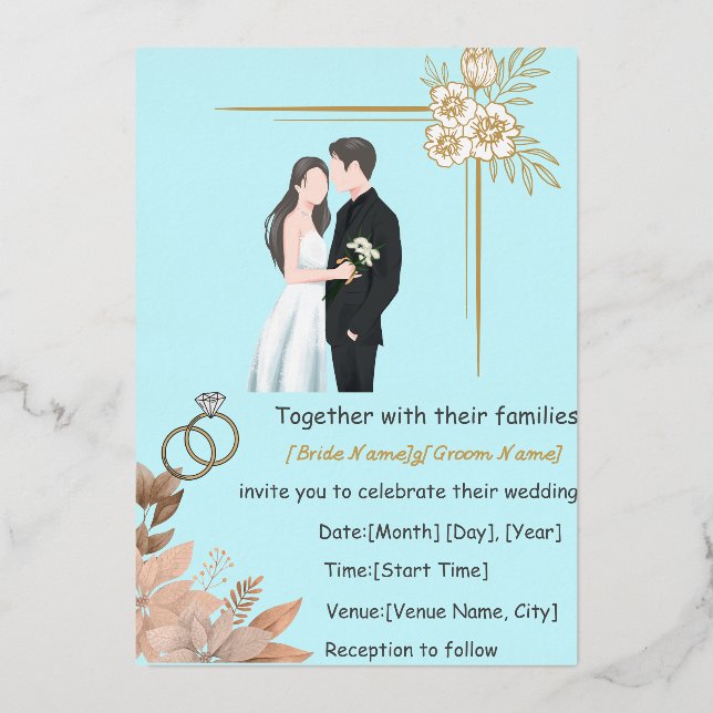 Elegant Minimalist Wedding Invitation Template (Front)