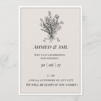 Elegant Minimalist Wedding Invitation Template