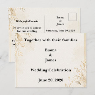 Elegant Minimalist Wedding Invitation Template | L