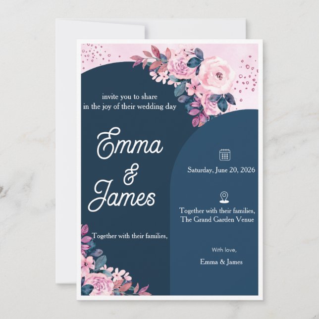 Elegant Minimalist Wedding Invitation Template | M (Front)