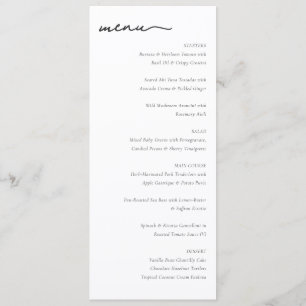 Elegant Minimalist Wedding Menu