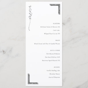 Elegant Minimalist Wedding Menu