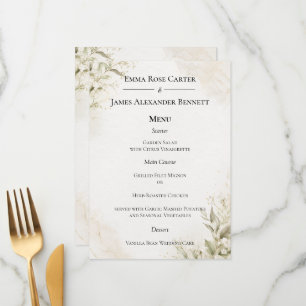 Elegant Minimalist Wedding menu