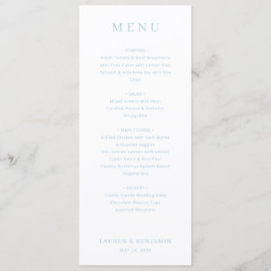 Elegant Minimalist Wedding Menu