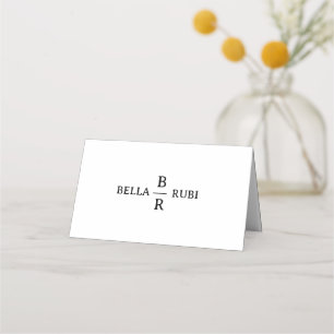 Elegant Minimalist Wedding Monogram Design Place Card